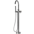 thumbnail image 1 of Westbrass Floor Mount Freestanding Bathtub Filler Faucet with Handheld Shower, Satin Nickel, 1 of 9