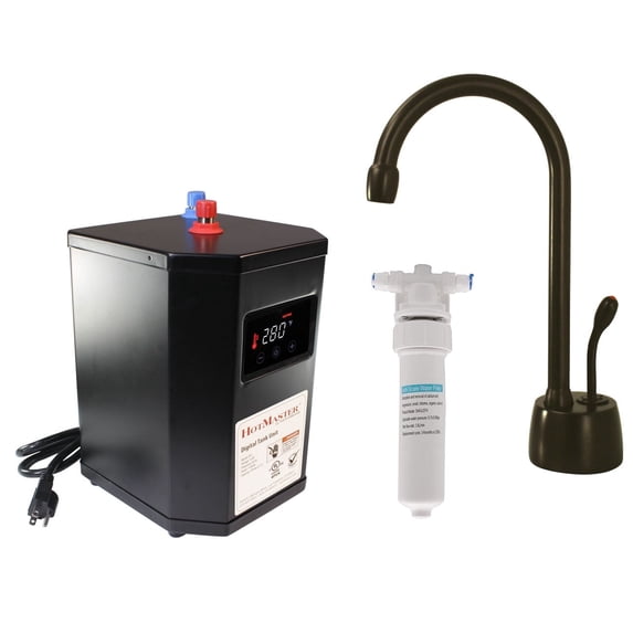 Westbrass Develosah 9" 1-Handle Hot Water Dispenser Faucet with Heating Tankand Filter Unit, Oil Rubbed Bronze