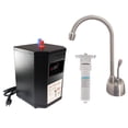 thumbnail image 1 of Westbrass Develosah 9" 1-Handle Hot Water Dispenser Faucet with Heating Tank and Filter Unit, Stainless Steel, 1 of 7