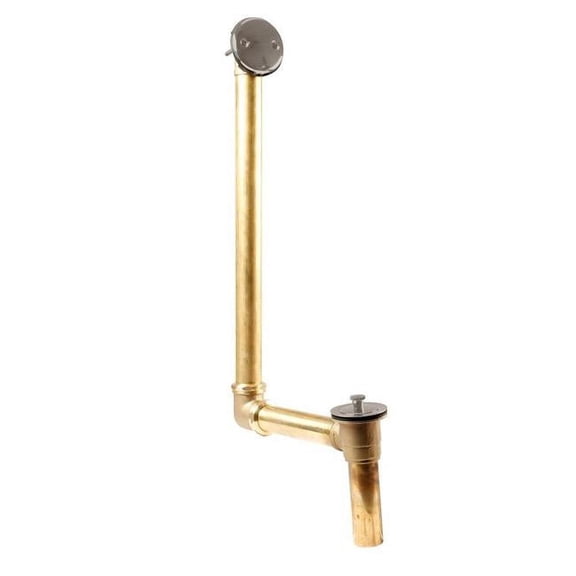Westbrass  Direct Connect Overflow with Tip-Toe Trim & 2-Hole Overflow Cover, Satin Nickel