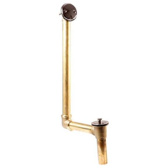 Westbrass Direct Connect Overflow with Toe Trim & 2-Hole Overflow Cover, Polished Nickel