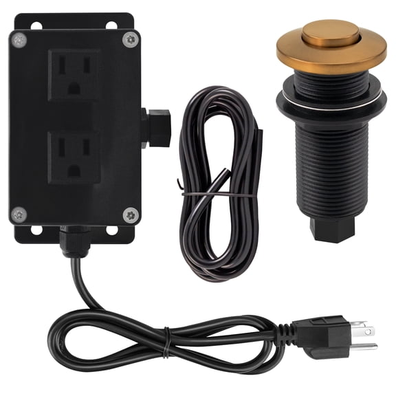 Westbrass Disposal Air Switch with Flush Button and Dual Outlet Box, Brushed Bronze