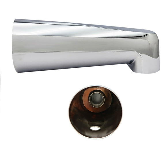 Westbrass E507-1F-26 7" Reach Wall Mount Tub Spout, Polished Chrome