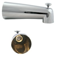 Westbrass E507D-1F-26 7" Reach Wall Mount Tub Spout with Diverter, Polished Chrome