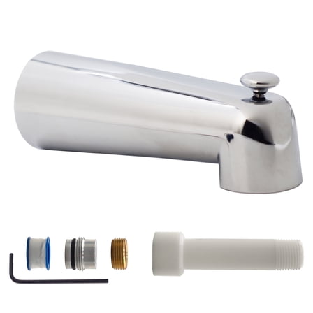 Westbrass E507DUS-26 Universal Fit 7" Diverter Tub Spout, Polished Chrome