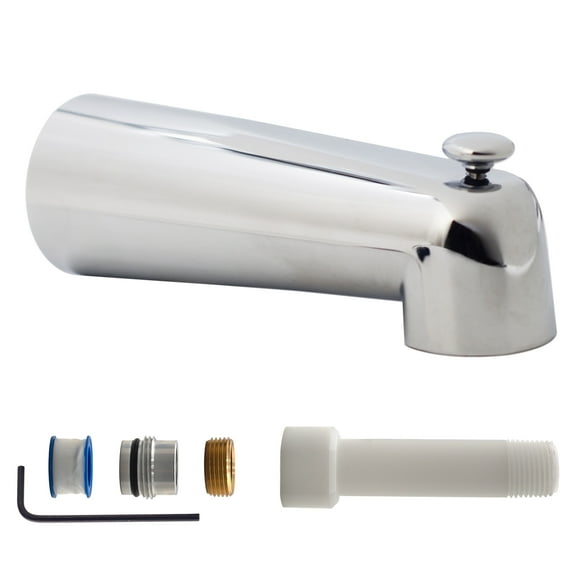 Westbrass E507DUS-26 Universal Fit 7" Diverter Tub Spout, Polished Chrome