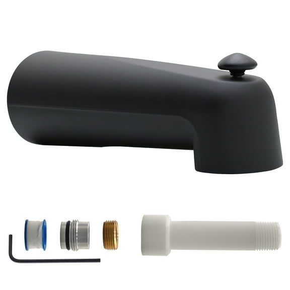 Westbrass E507US-62 Universal Fit 7" Wall Mount Tub Spout, Matte Black