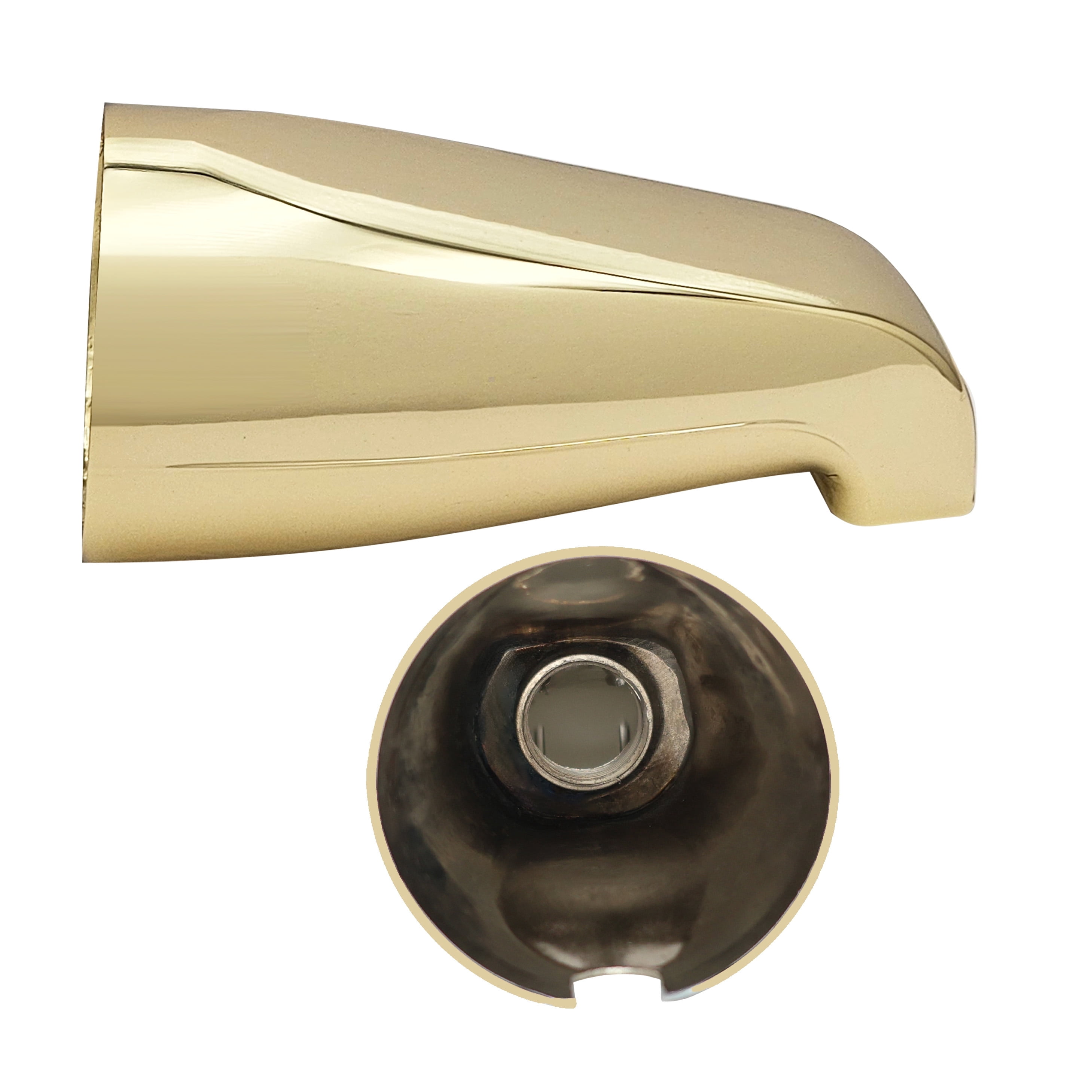 Westbrass 5-1/4 Reach Wall Mount Tub Spout with Front Diverter