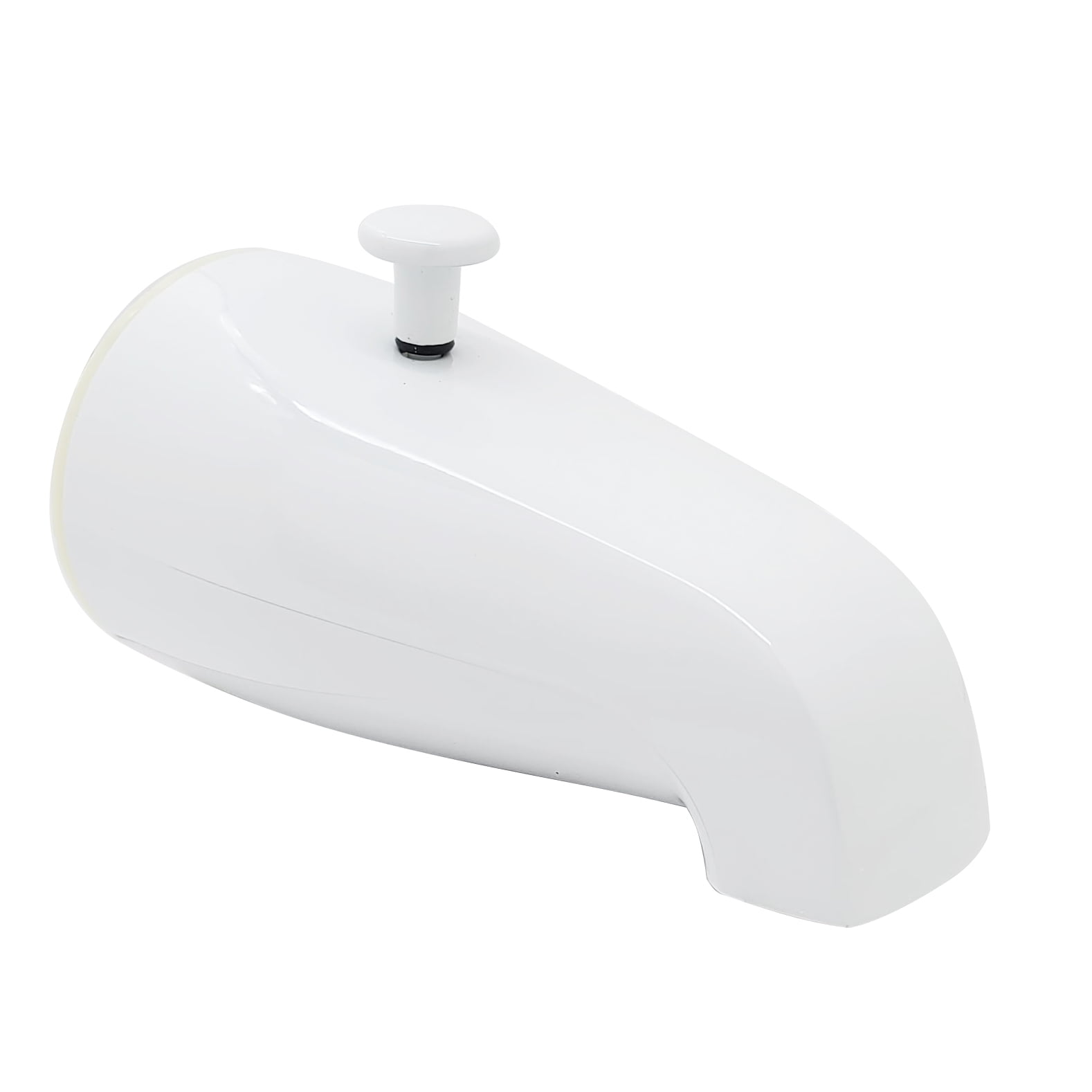 White Wall Mounted Chrome Tub and Shower Diverter Spout