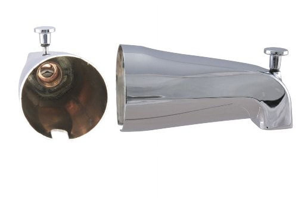 Polished Chrome Wall Mounted Tub Spout with Front Diverter