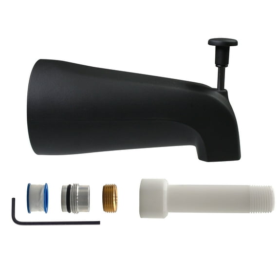 Westbrass E531DUS-62 Universal Fit 5-1/4" Diverter Tub Spout, Matte Black