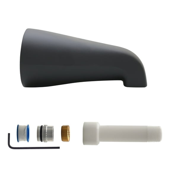 Westbrass E531US-62 Universal Fit 5-1/4" Wall Mount Tub Spout, Matte Black
