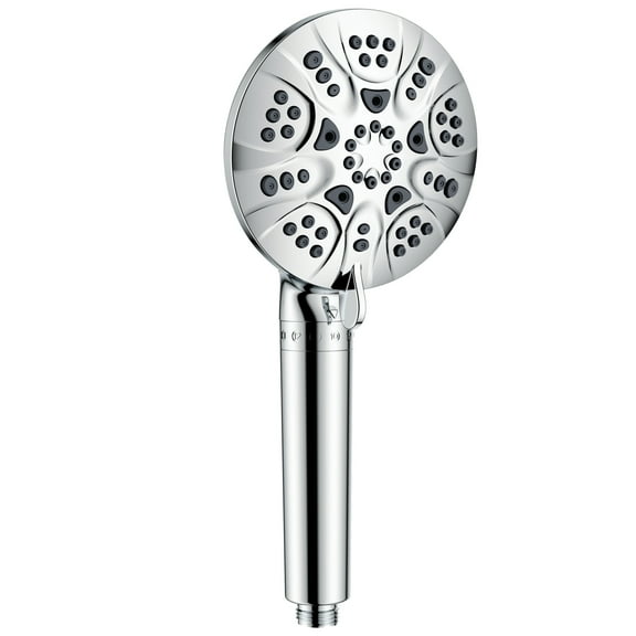 Westbrass HSF6701-26 5" Round Thin 6-Function Filtered Adjustable Spray Hand Shower, Polished Chrome