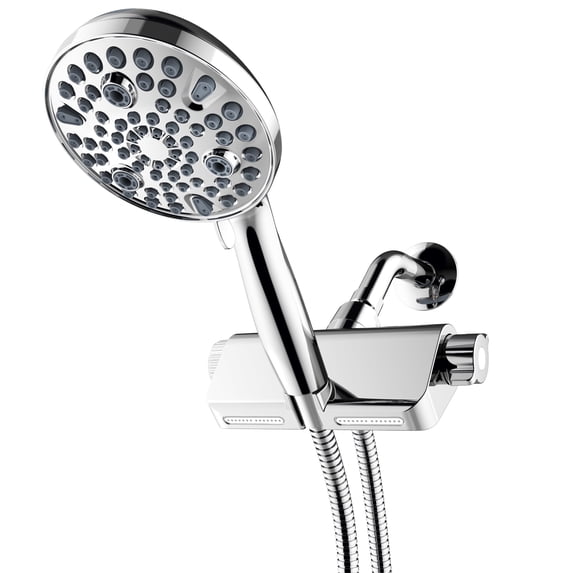 Westbrass HSF731-26 3-in-1 Filtered Wall Mount System 10-Function Dual Handheld/Shower and Bracket Jet Massage Sprayer, Polished Chrome