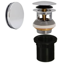 Westbrass Integrated Overflow Coarse Thread Tip-Toe Drain with No-Hole Cover and ABS Adapter, Polished Chrome