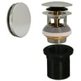 thumbnail image 1 of Westbrass Integrated Overflow Coarse Thread Tip-Toe Drain with No-Hole Cover and ABS Adapter, Polished Nickel, 1 of 13