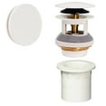 thumbnail image 1 of Westbrass Integrated Overflow Coarse Thread Tip-Toe Drain with No-Hole Cover and PVC Adapter, Polished Chrome, 1 of 12