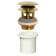 thumbnail image 1 of Westbrass Integrated Overflow Coarse Thread Tip-Toe Drain with PVC Adapter, Polished Brass, 1 of 8