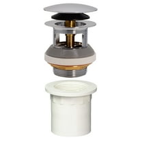 Westbrass Integrated Overflow Coarse Thread Tip-Toe Drain with PVC Adapter, Polished Chrome