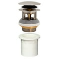 thumbnail image 1 of Westbrass Integrated Overflow Coarse Thread Tip-Toe Drain with PVC Adapter, Satin Nickel, 1 of 8