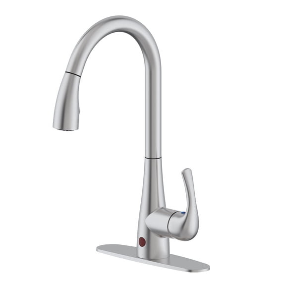 Westbrass KA03A-20 Dual Sensor-Touchless Motion Control Kitchen Faucet with Pull Down Sprayer Head, Stainless Steel