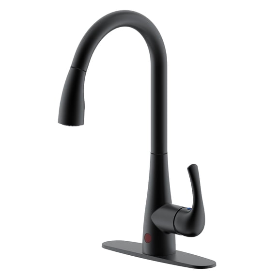 Westbrass KA03A-62 Dual Sensor-Touchless Motion Control Kitchen Faucet with Pull Down Sprayer Head, Matte Black