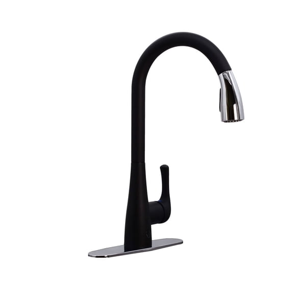 Westbrass KA03A-6226 Dual Sensor-Touchless Motion Control Kitchen Faucet with Pull Down Sprayer Head, Matte Black/Polished Chrome