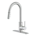 thumbnail image 1 of Westbrass KD08B-20 Dual Spray Push Button Mode Kitchen Faucet with Pull Down Sprayer Head, Stainless Steel, 1 of 10