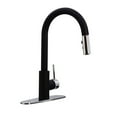 thumbnail image 1 of Westbrass KD08B-6226 Dual Spray Push Button Mode Kitchen Faucet with Pull Down Sprayer Head, Matte Black/Polished Chrome, 1 of 14