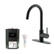 Westbrass KH31BK-62 3 in 1 Kitchen Faucet with Heating Tank and Water Filter System, Matte Black