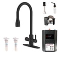 thumbnail image 1 of Westbrass 4 in 1 Kitchen Faucet Kit with Heatin Tank, Filter System, Air Gap, Sink Mount Soap Dispenser and Dual Outlet Raised Button Air Switch, Matte Black, 1 of 17
