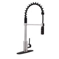 thumbnail image 1 of Westbrass KS18A-2062 21" Commercial Style Kitchen Faucet with Dual Function Open Coil Pull Down Sprayer and 1-Lever Handle, Stainless Steel/Matte Black, 1 of 15