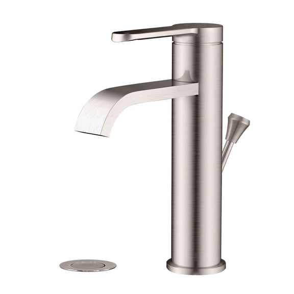 Westbrass L1MSP-07 8" Single Handle Lavatory Faucet with Pop-Up Drain Assembly, Satin Nickel