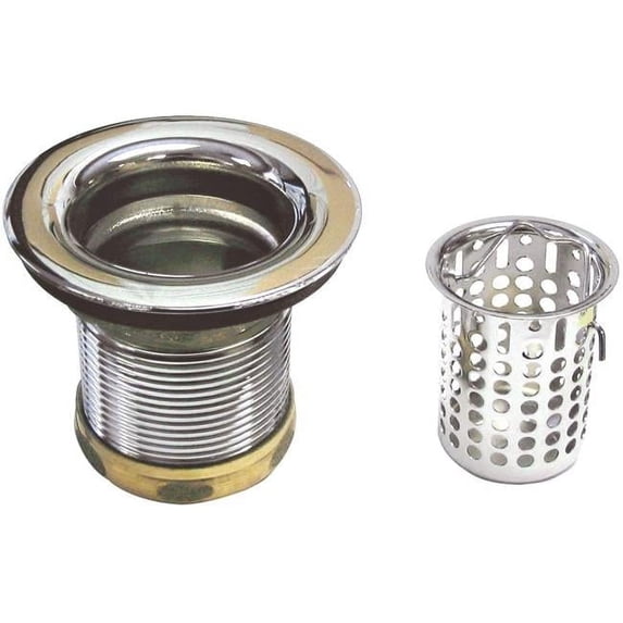 Westbrass NBBS2CP Belle Foret Junior kitchen Sink Basket Strainer, Chrome Plated