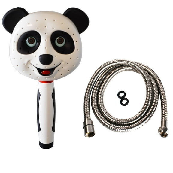 Westbrass PANDA-07 Panda Face Rain Spray Hand Shower with 5 ft. Hose, Satin Nickel