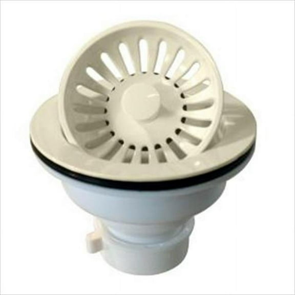 Westbrass Push-Pull Basket Strainer in Biscuit - Fits Most Standard Kitchen Sinks