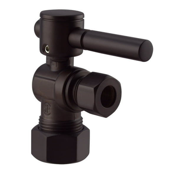 Westbrass 1/4-Turn Lever Angle Stop Valve, 5/8" OD x 3/8" OD, Oil Rubbed Bronze