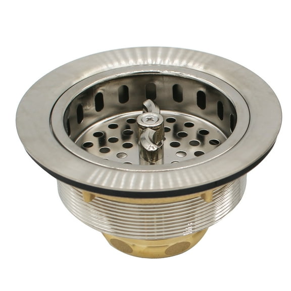 Westbrass R213-07 Wing Nut Style Kitchen Sink Drain Strainer, Satin Nickel