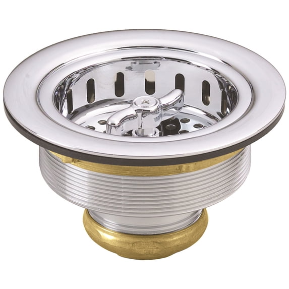 Westbrass R213-26 Wing Nut Style Kitchen Sink Drain Strainer, Polished Chrome