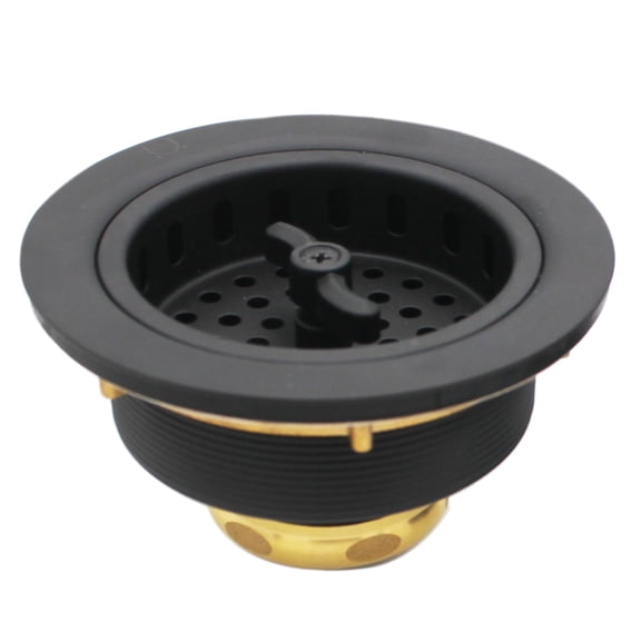 Westbrass R213-62 Wing Nut Style Kitchen Sink Drain Strainer, Matte Black