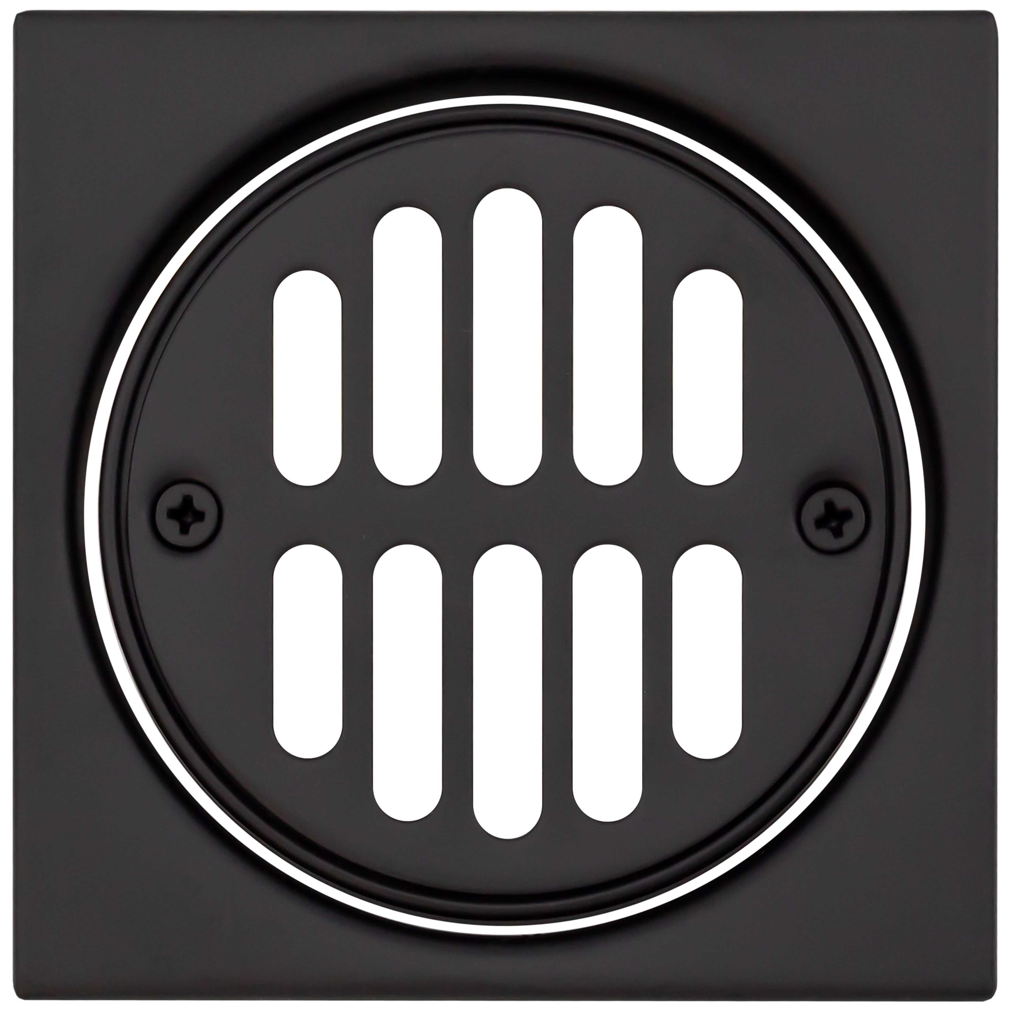 Matte Black Square Brass Shower Drain Cover with Round Strainer Grid