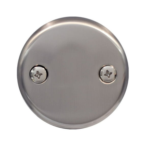 Westbrass R329-07 3-1/8" Two-Hole Bathtub Overflow Cover, Satin Nickel