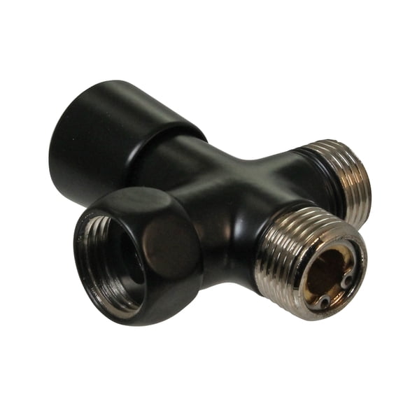Westbrass R348-62 1/2" IPS 3-Way Shower Arm Diverter Valve, Matte Black