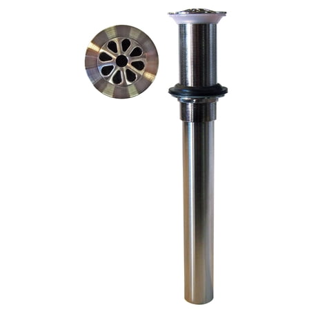 Westbrass Rapid Drain Bathroom Sink Drain Assembly without Overflow Holes - Exposed, Satin Nickel