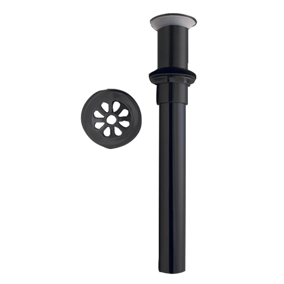 Westbrass Rapid Drain Bathroom Sink Drain Assembly without Overflow Holes - Exposed, Matte Black