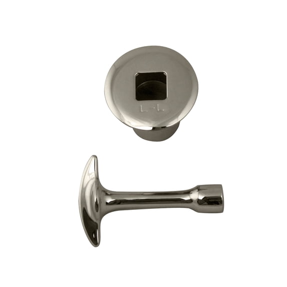Westbrass R500-05 3/4" NPSM Gas Fire Pit and Fireplace Log Lighter Key Valve Trim Kit, Polished Nickel