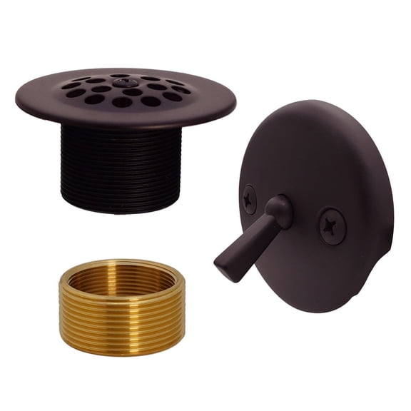 Westbrass R92K-12 1-3/8" Fine Thread Bathtub Grid Trim Conversion Kit with Trip Lever, Oil Rubbed Bronze