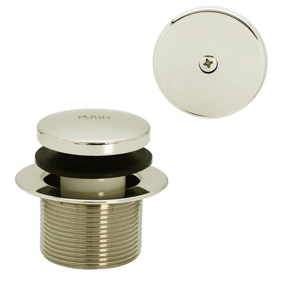 Westbrass D93-05 1-1/2" Tip-Toe Bathtub Drain Trim Set with One-Hole Overflow, Polished Nickel