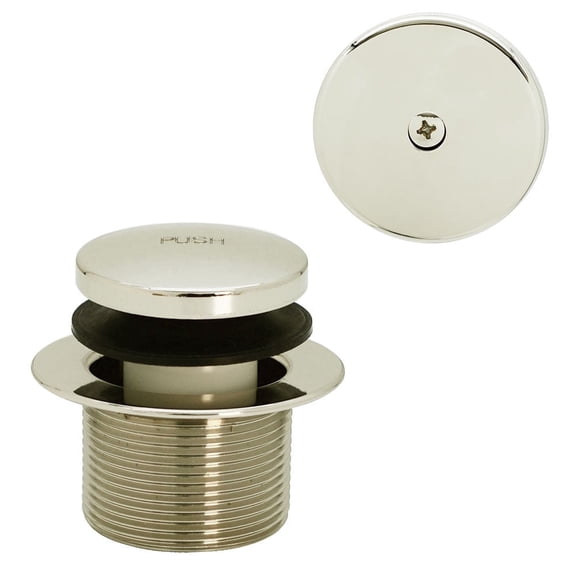 Westbrass D93-05 1-1/2" Tip-Toe Bathtub Drain Trim Set with One-Hole Overflow, Polished Nickel