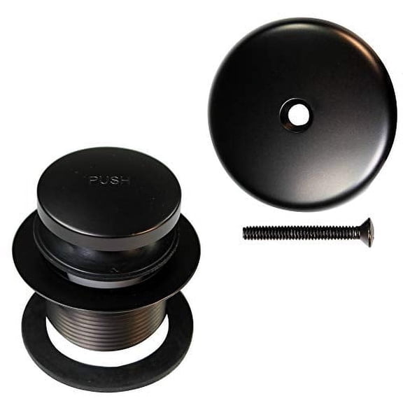 Westbrass Coarse Thread Tip-Toe Bathtub Drain with One-Hole Overflow Cover, Oil Rubbed Bronze